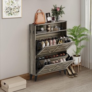 Shoe Cabinet with 2 Flip Drawers - 1 of 4