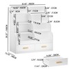 Angel Sar Kids Bookshelf with 2 Storage Drawers, Front-Facing Bookcase and Toy Organizer, Multi-Tier Reading Shelf for Toddlers, White - 3 of 4