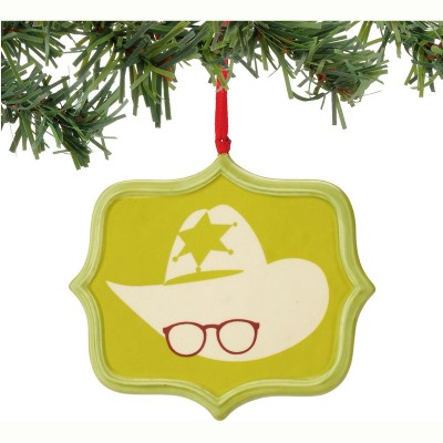 Department 56 3.75" Yellow and White Story Air Rifle Sentiment Christmas Ornament