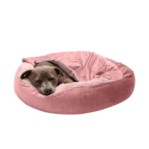 Pink donut outlet dog bed