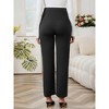 INSPIRE CHIC Women's Maternity Stretch High Waisted Wide Leg Pregnant Palazzo Pants - 4 of 4