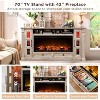 SinCiDo 80" TV Fireplace Stand, 36" Farmhouse Entertainment Center w/42" Electric Fireplace, Glass Door Cabinets & Drawers - 3 of 4