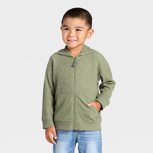 Toddler Boys' Waffle Knit Zip-Up Hoodie - Cat & Jack™ - 1 of 3