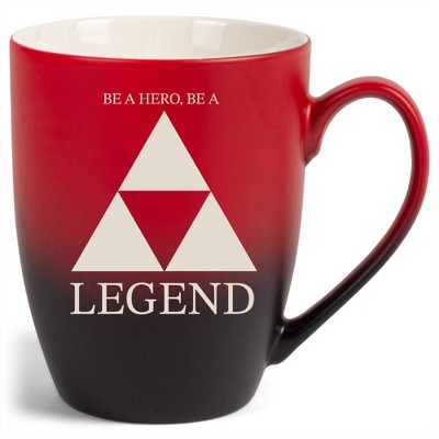 100 North Three Scales 10 Ounce Red and Black Two Toned Ombre, Comfortably Fits Your Hands, Ceramic Tea Coffee Cup Mug, Be A Hero, Be A Legend