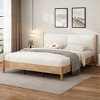 Christopher Knight Home Boran Contemporary Rubberwood Bed with Upholstered Headboard - 2 of 4