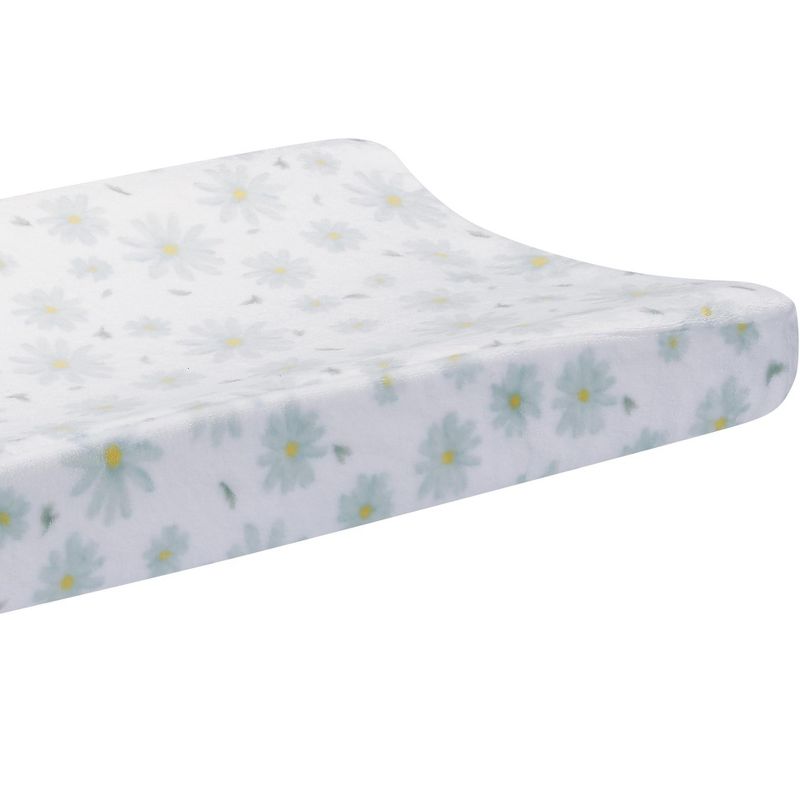Lambs & Ivy Sweet Daisy White/Blue Flowers Changing Pad Cover, 2 of 6