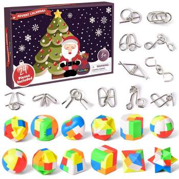 Fun Little Toys Christmas Advent Calendar Metal Wire Puzzle Geometry Puzzle