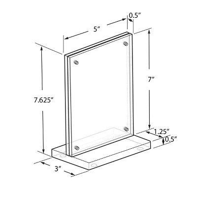 Slim Deluxe Clear Acrylic Magnetic Frame 5" x 7"