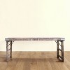 Storied Home Tin Patch Folding Table Brown: Reclaimed Wood, Industrial Charm, Seats 6-8 - 4 of 4