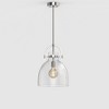 DORESshop 12 in. 1-Light Modern Brushed Nickel Geometric Pendant Light with Clear Glass Shade for Kitchen, Dining, or Foyer Spaces - 2 of 4