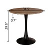NicBex Round Dining Table for 4 Modern Kitchen Table Chairs Set with Pedestal Base and 2 PU Chairs for Dining Rooms - 2 of 4