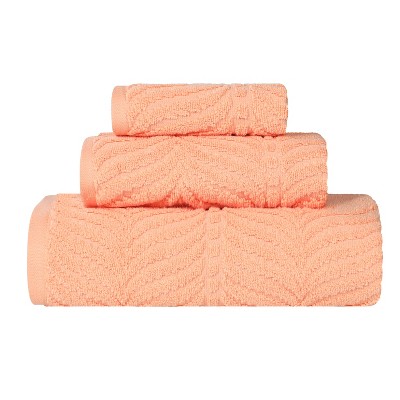 Chevron Zero Twist Cotton Solid and Jacquard Hand Towel Set of 6 by Blue Nile Mills