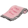 Bacati - Love Black/Pink Love Kisses Hugs Embroidered Blanket - image 2 of 4