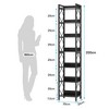 Resenkos Bookshelf, Bookcase Standing Shelf Unts,7-Tier Corner Shelf, 78.7" Narrow Bookshelf Corner Bookcase,Black - 2 of 4