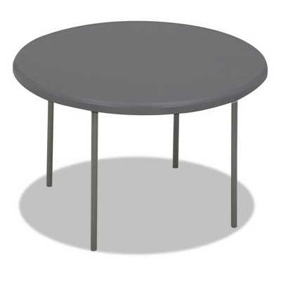 Iceberg IndestrucTable Classic Folding Table, Round, 48" x 29", Charcoal