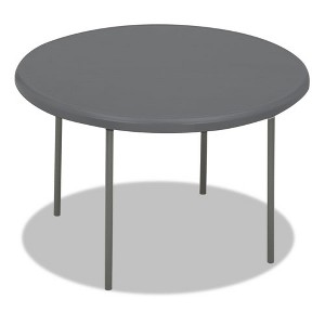 Iceberg IndestrucTable Classic Folding Table, Round, 48" x 29", Charcoal - 1 of 1