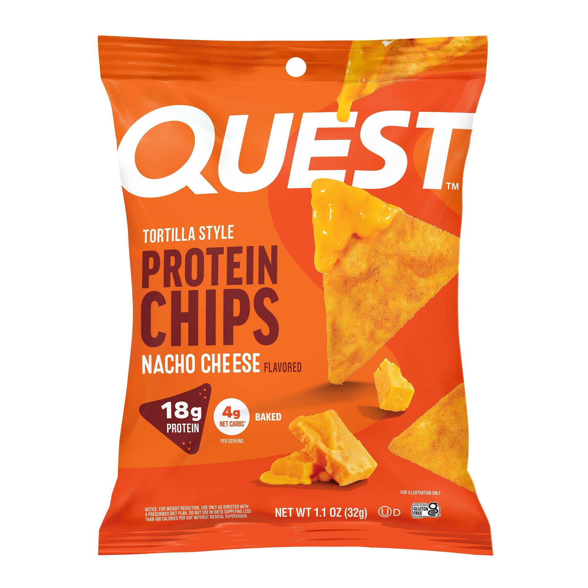 Quest Nutrition Nacho Tortilla Protein Chips - 1.1oz
