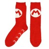 Bioworld Super Mario Bros. Red Mario Logo Cozy Adult Crew Socks - 4 of 4