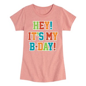 Girls' - Instant Message - Its My Bday Fitted Short Sleeve Graphic T-Shirt - 1 of 4