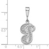 Black Bow Jewelry 14k White Gold, Maci Collection, Filigree Script Initial G Pendant - 3 of 4