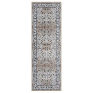 Fulvari Vintage Area Rugs Traditional Floral Print Indoor Mat with Non-Slip Backing, Machine Washable Soft Low Pile Floor Carpet for Bedroom - 1 of 4