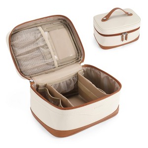 Generic Large Makeup Bag, Travel Toiletry Bag for Women, Vegan Leather Makeup Organizer Case Cosmetic Bag - 1 of 4