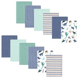 Luvable Friends Hudson Baby Flannel Burp Cloths 12pk Set - 1 of 2