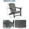 Outdoor Adirondack Chair - HDPE, with Wide Armrests & Slatted Back, All-Weather for Patio & Pool, Ergonomic Backrest - 2 of 4