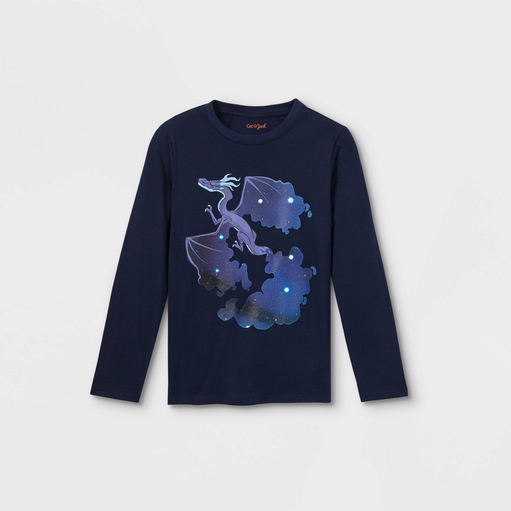 Boys' Mystical Dragon Graphic Long Sleeve T-Shirt - Cat & Jack Navy XS, Blue