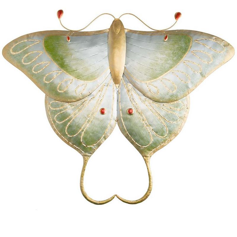 Wind & Weather Handcrafted 26" Wide by 30" High Metal Luna Moth Wall Art, 1 of 7
