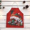 Unique Bargains Christmas Aprons Cotton Linen Red Green White 26.77"x21.65" 1 Pcs - 2 of 4
