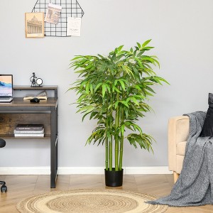 Wooakway 55"H Artificial Bamboo Tree Artificial Topiary Artificial Plant with Pot for Indoor/Outdoor D¨¦cor - 1 of 4