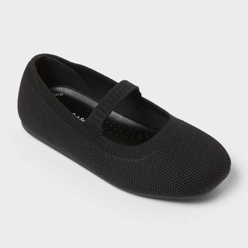Toddler Dion Knit Ballet Flats - Cat & Jack™ Black 5T
