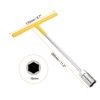 Unique Bargains Motorcycle Bicycle Car Repair Hex High Carbon Steel T-Handle Metric Socket Wrench Yellow - 2 of 4