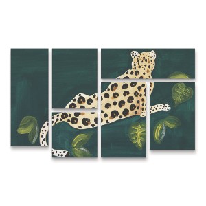 Trademark Fine Art Alicia Longley  Lethargic Leopard I 3 Piece Panel Set Art - 1 of 3