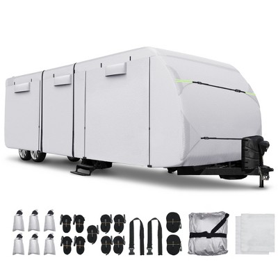 Unique Bargains 210D Oxford Waterproof Windproof Travel RV Trailer Cover With Storage Bag