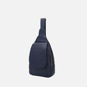 MKF Collection Cleisy M logo Embossed Vegan Leather Women’s Sling Bag by Mia K - 1 of 4