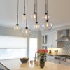 LLHZSY 35 2/5" Modern Pendant Chandelier Ceiling Light Fixture with 7-Light Various Combinations of Glass Shade, Black - 3 of 4