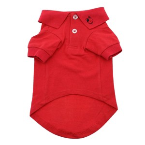 Doggie Design Solid Dog Polo Shirt - Flame Scarlet Red - 1 of 3