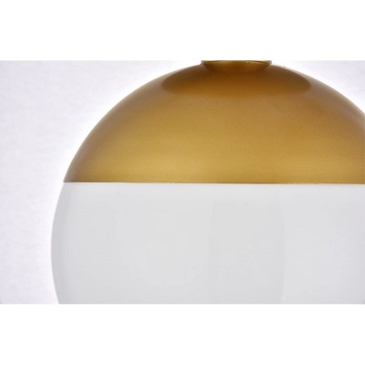 Brass and Frosted White Globe Flush Mount Light