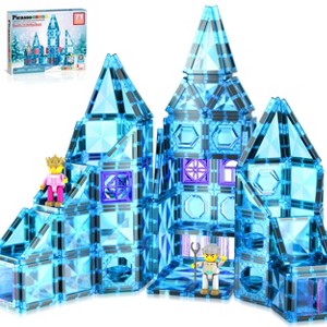 PICASSO-TILES Magnetic Tiles For Kids, 71PCS Construction STEM Building Blocks Educational Toy, Travel Size - 1 of 4