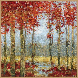 30" x 30" Into The Forest II by Carmen Dolce Framed Canvas Wall Art Print - Amanti Art: Modern Lithograph, Earthy Decor - 1 of 4