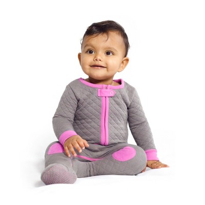 baby deedee Sleepsie Footie Pajamas Slate/Hot Pink - 3-6 Months