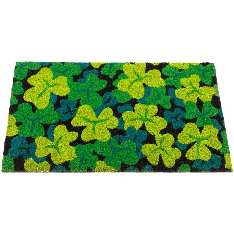 Northlight Black Coir Multicolor Green Shamrock Outdoor Doormat 18" x 30", 3 of 6