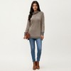 Anna-Kaci Women's Long Sleeve Cowl Neck Top with Contrast Cuffs and Hem - 4 of 4