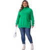 Women's Plus Size Turtle Neck Long Sleeve Knit Side Slit Casual Loose Pullover Sweater - Agnes Orinda - 3 of 4