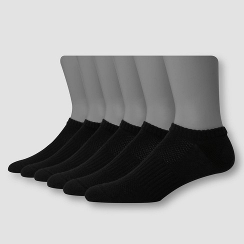 Hanes® Men's 7-Pair Black NO SHOW Socks FreshIQ® & Ultimate® & ComfortBlend®