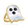 Ross-Simons Mother-Of-Pearl and Black Enamel Ghost Ring in 18kt Gold Over Sterling - 4 of 4