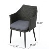 Set of 2 PE Rattan Outdoor Dining Chairs with Cushions,Weather-Resistant Wicker Armchairs for Porch or Garden-Cuddlewood - 4 of 4
