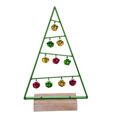 Transpac Metal 17 in. Multicolor Christmas Tree with Bell Decor